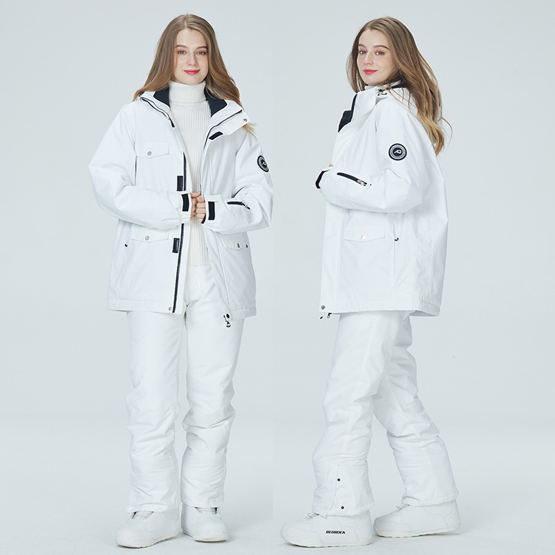 Ski Pants Waterproof - 10K чисто белый лыжный костюм для