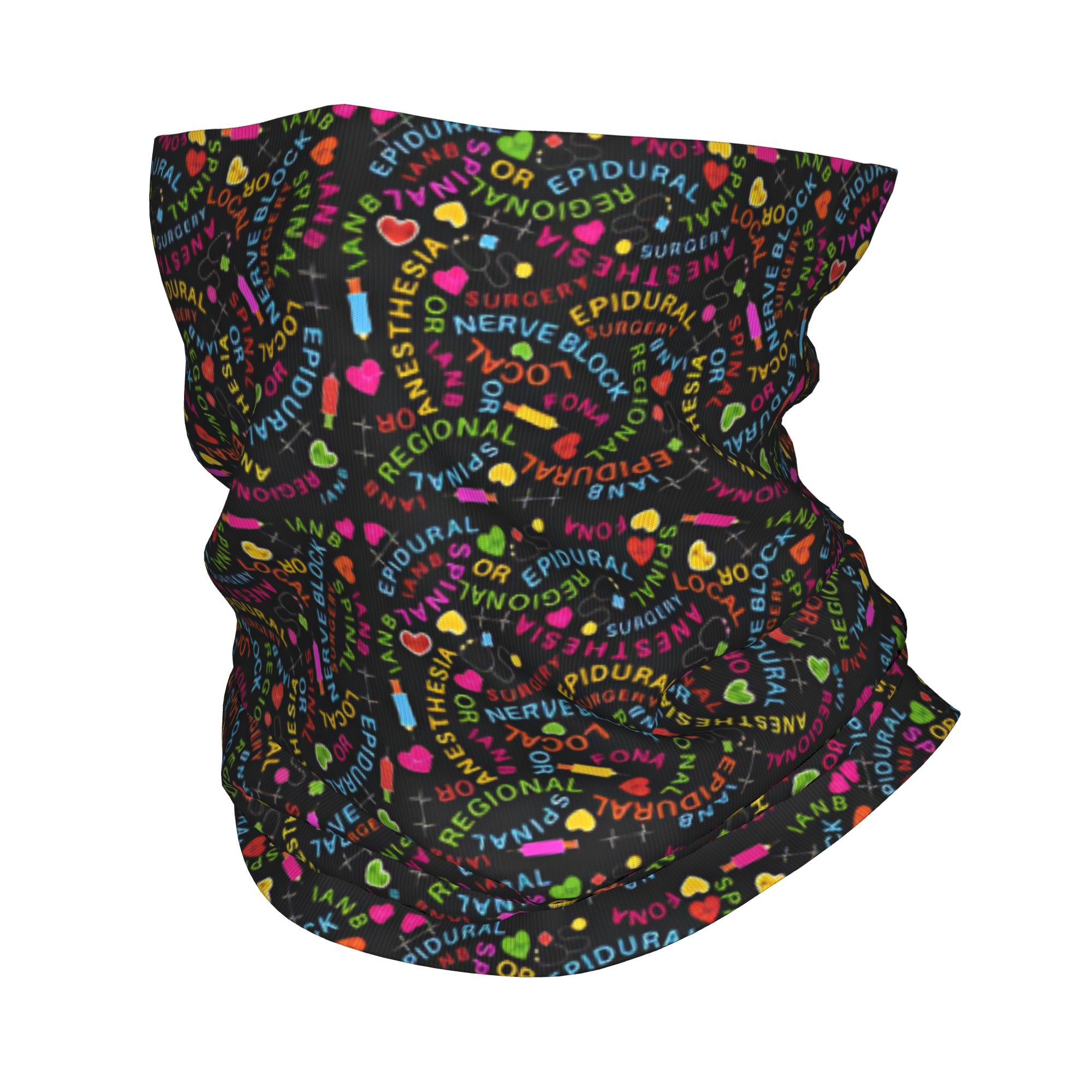 Wool Balaclava Knit - Медицинская бандана-балаклава для анестезиологов с принтом,